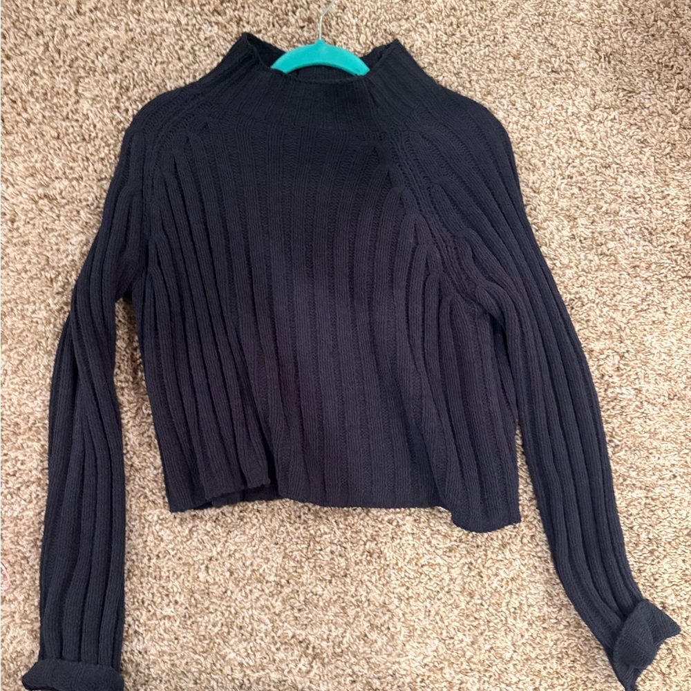 American Eagle Outfitters Women's Dark Gray Cowl Neck Sweater
